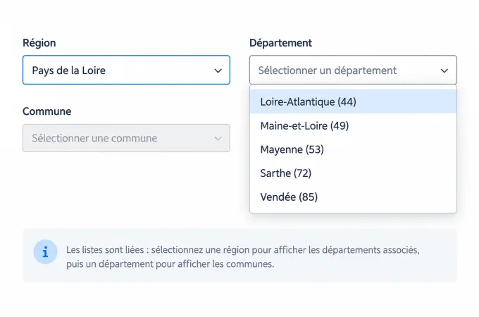 Tutoriel : listes liées avec Jquery