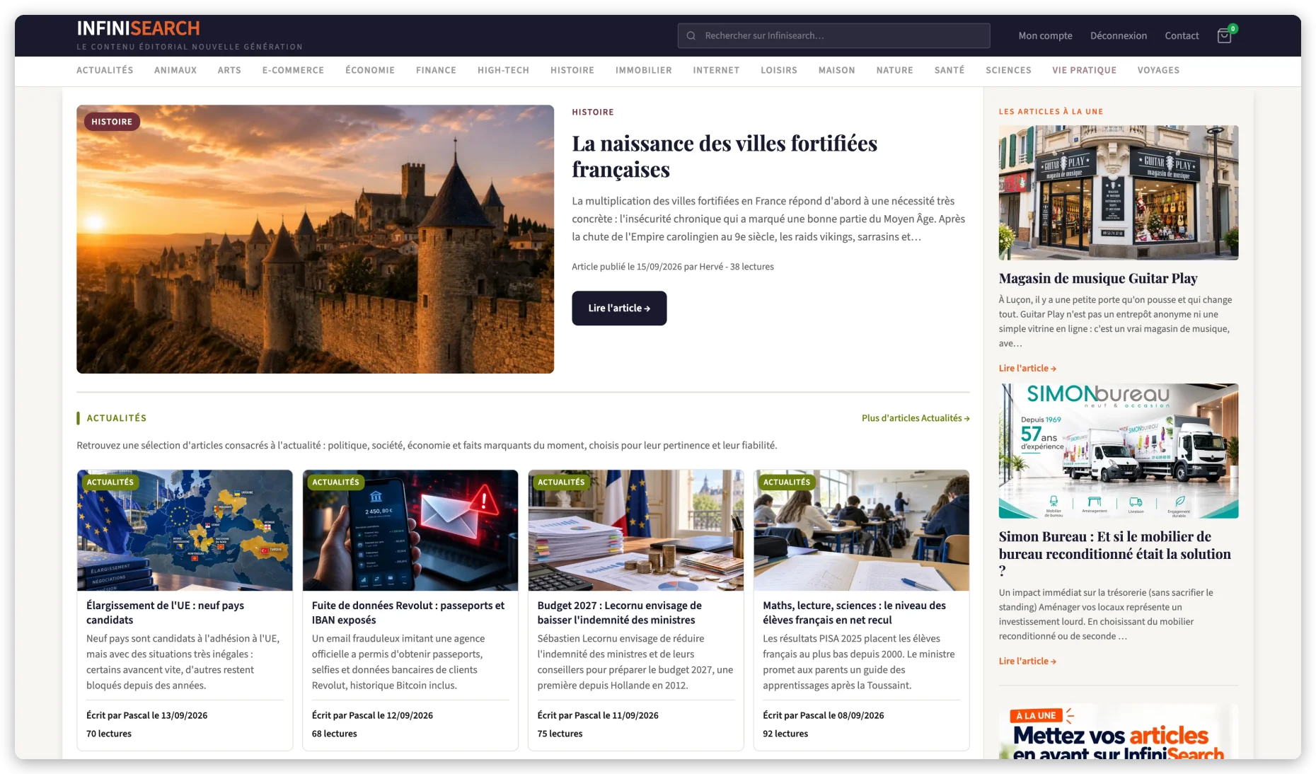 Nouveau design d'Infinisearch